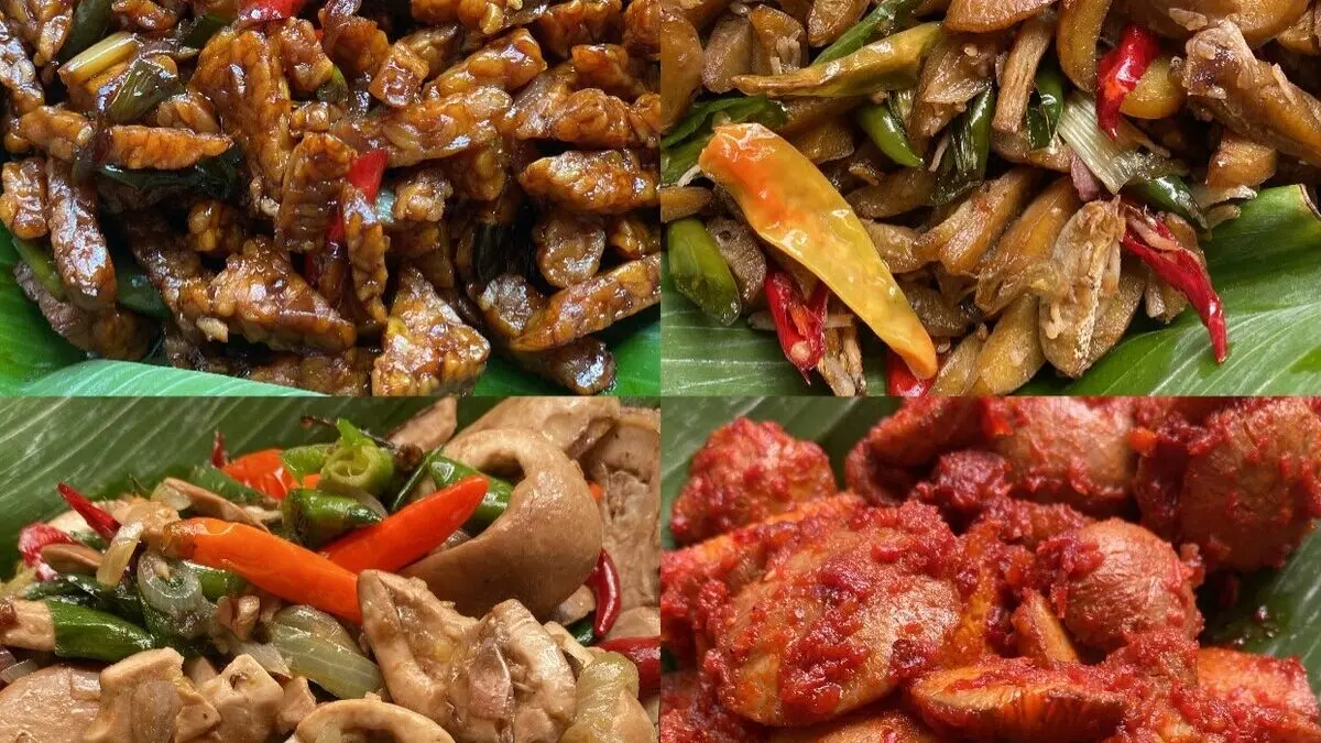 Aneka makanan di tempat makan sunda di Bogor, Gumati yang ada di Yasmin. Foto: Instagram