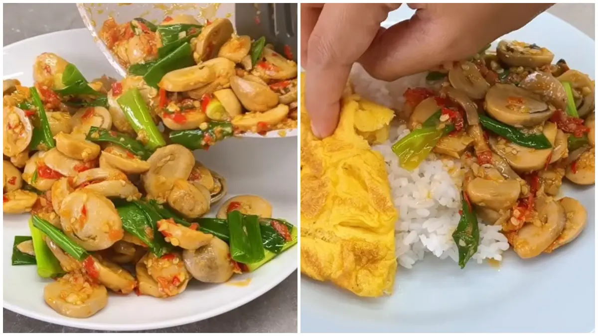 Resep oseng Jamur Merang yang mudah dan praktis. (Foto: Kanal Youtube @CRCOOK)