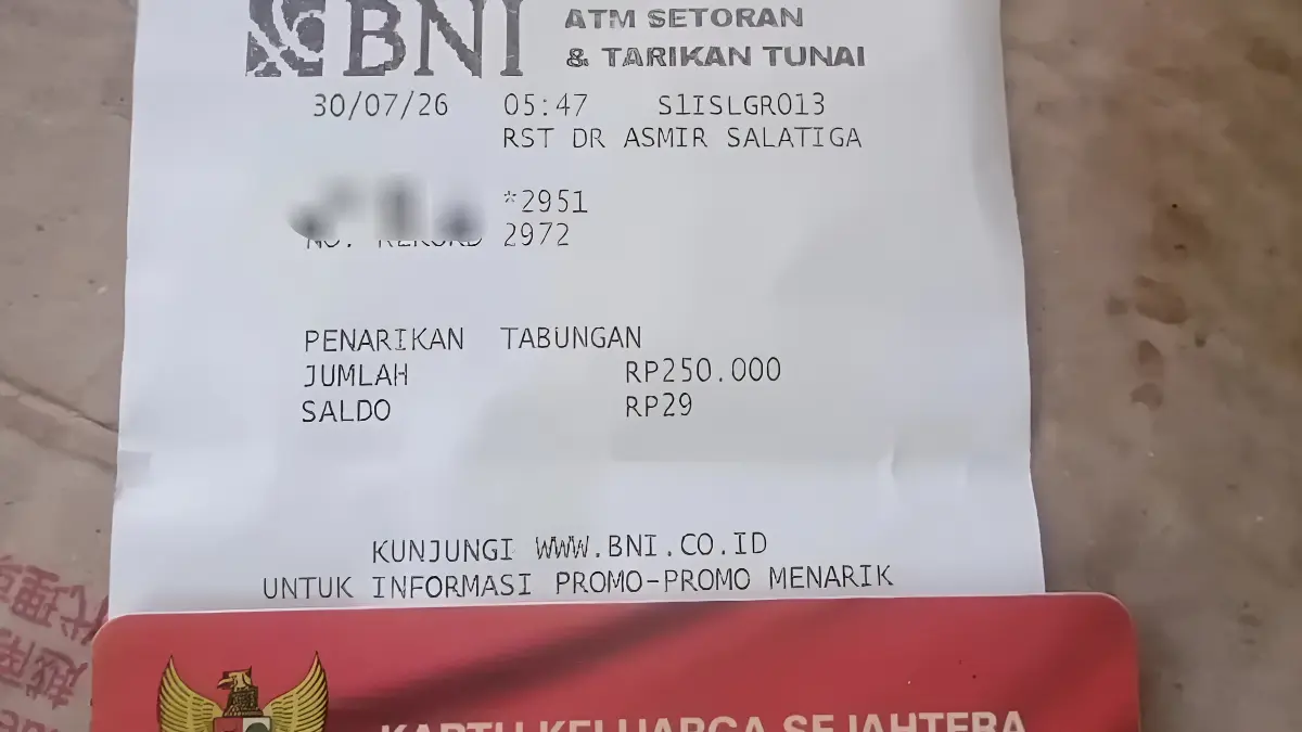 Struk pencairan bansos akhir Juli 2026 (YouTube Arfan Saputra Channel)
