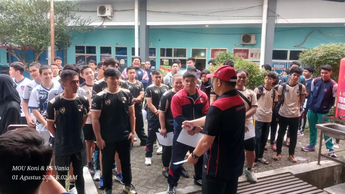 Atlet Kota Bogor mengikuti tes fisik tahap II di lantai dua gedung KONI Kota Bogor. Foto: Humas KONI Kota Bogor