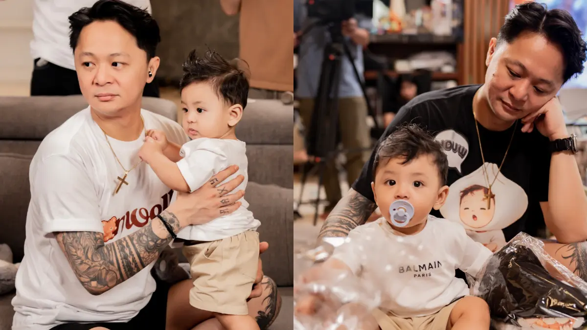 DJ Bravy saat bersama dengan baby Andrew, anak Erika Carlina (Instagram @bravyson.vconk)