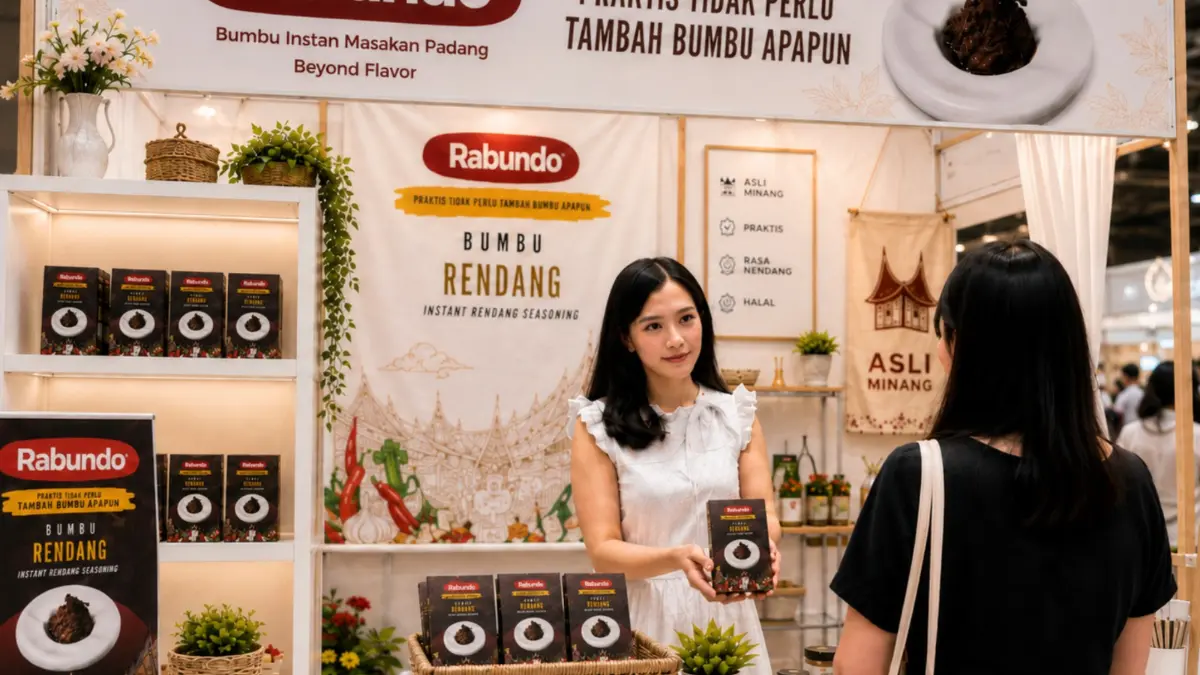 Standi Bumbu Rendang Rabundo yang kini tembus pasar nasional. Foto: BRI