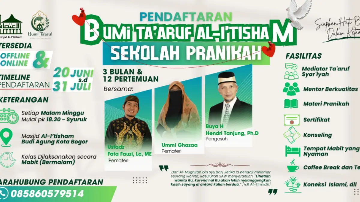 Yayasan Al Itisham Bogor luncurkan Bumi Taaruf untuk bekali calon pengantin. Foto: Dok Yayasan Al Itisham Bogor