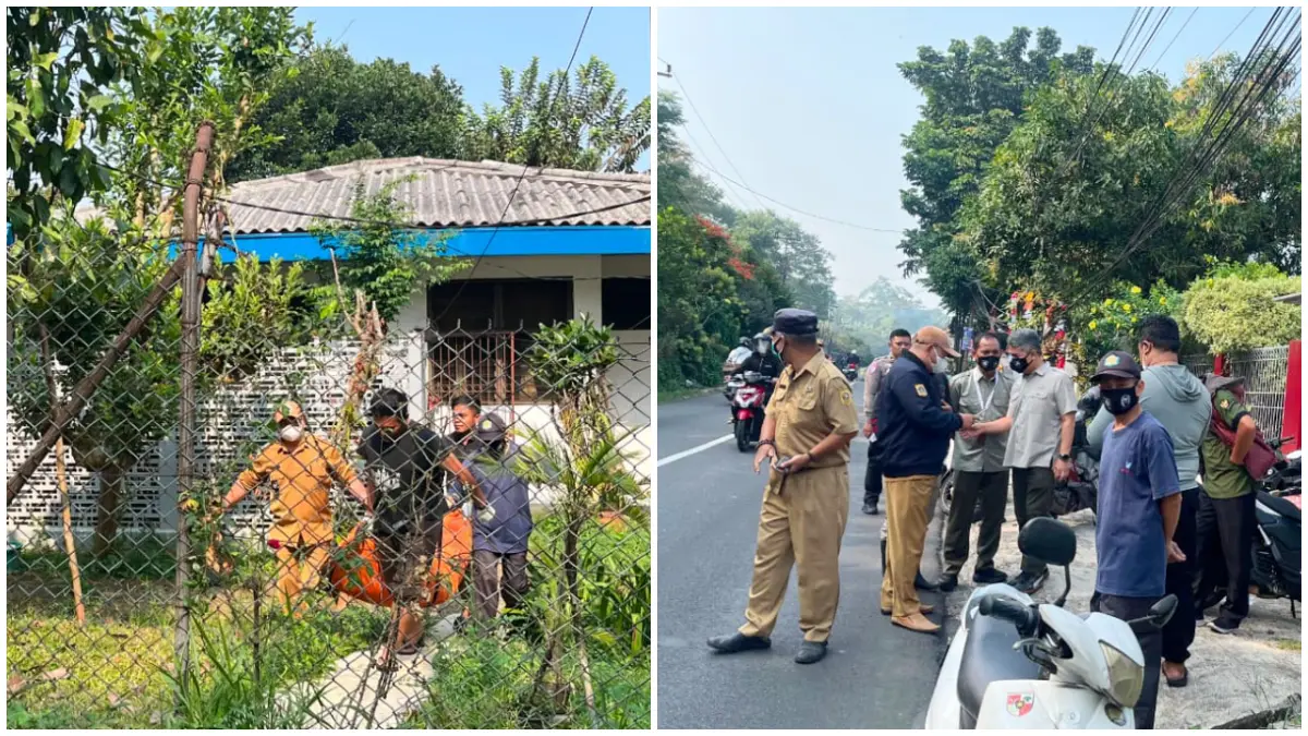 Evakuasi jasad pensiunan PNS yang ditemukan tidak bernyawa dalam rumah di Komplek Perumahan Dinas BPT, Desa Banjarwaru, Ciawi. (Foto : Septi Nulawam/Radar Bogor)