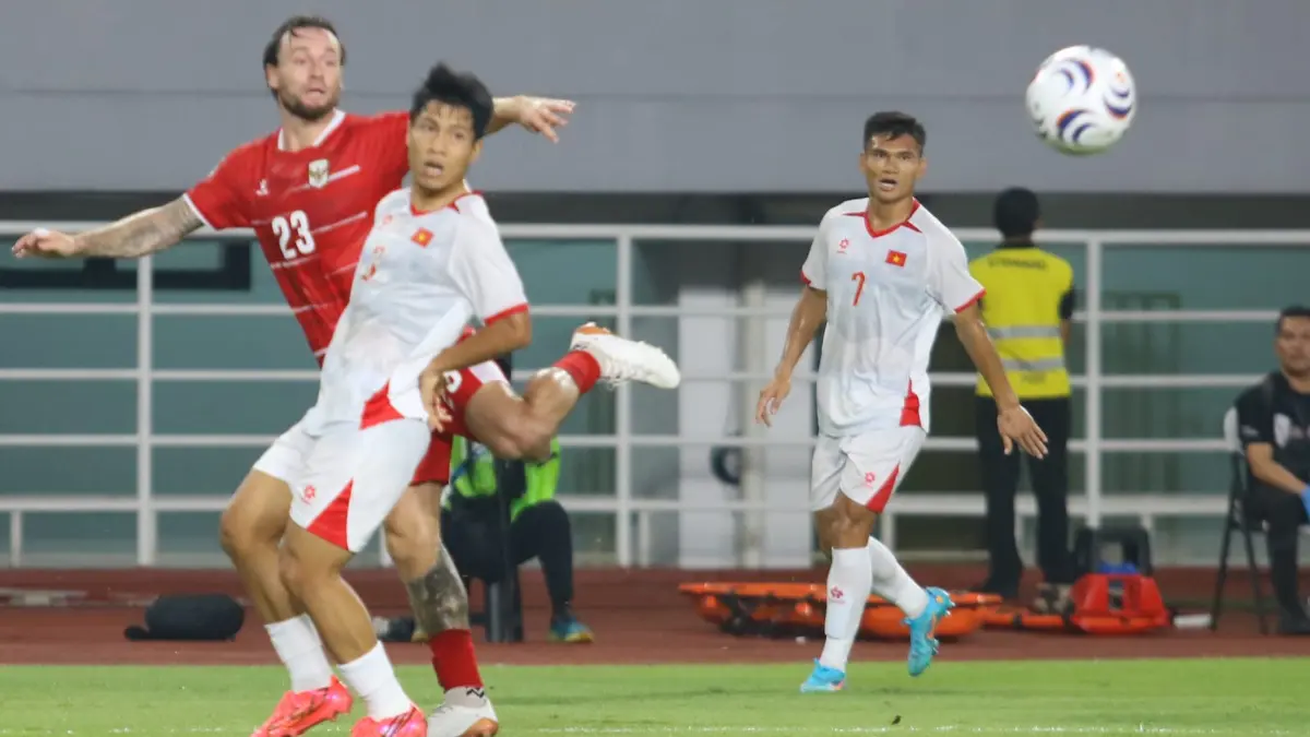 Timnas Indonesia saat menghadapi Vietnam di laga ketiga Grup A AFF Hyundai Cup 2026 di Stadion Gelora Pakansari, Cibinong, Kabupaten Bogor pada Senin, 3 Agustus 2026 malam. (Hendi Novian/Radar Bogor)