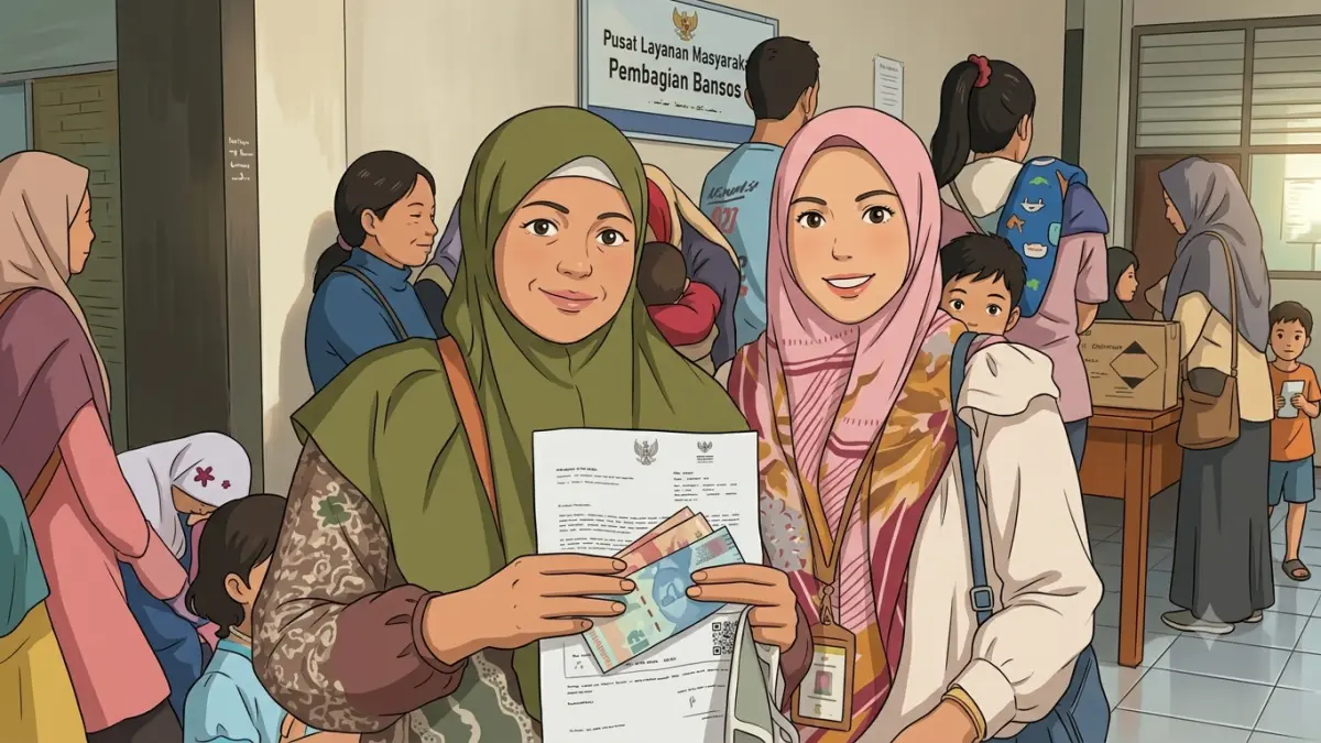 ilustrasi pencairan bansos /instagram @pkh_kotasemarang diolah gemini AI
