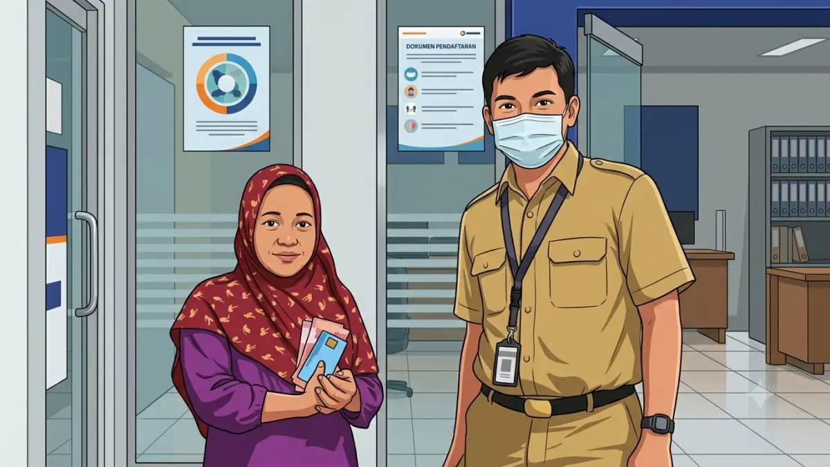 ilustrasi seorang KPM mengambil dana bansos /instagram @pkhdemak diolah gemini AI