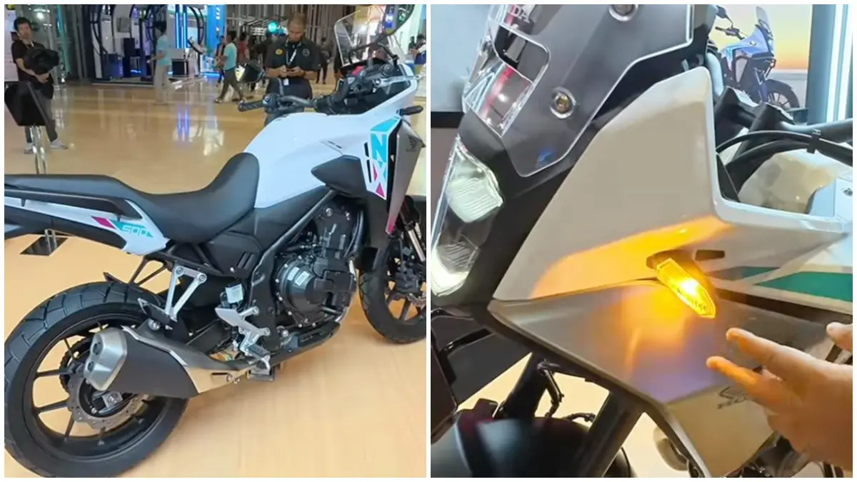 Tampilan motor all new Honda NX500 dengan mengusung tema motor adventure touring di GIIAS 2026. (Foto: Kanal Youtube @otomotiftv)