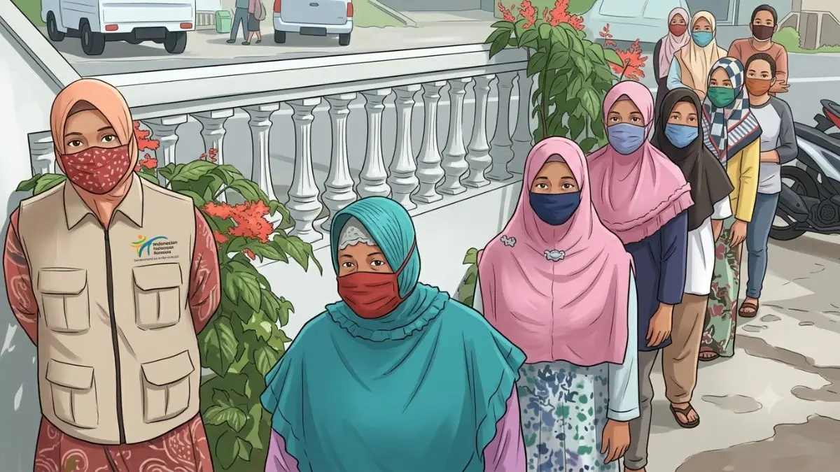 ilustrasi antrian KPM mencairkan dana bansos /instagram @pkhtemanggung diolah gemini AI