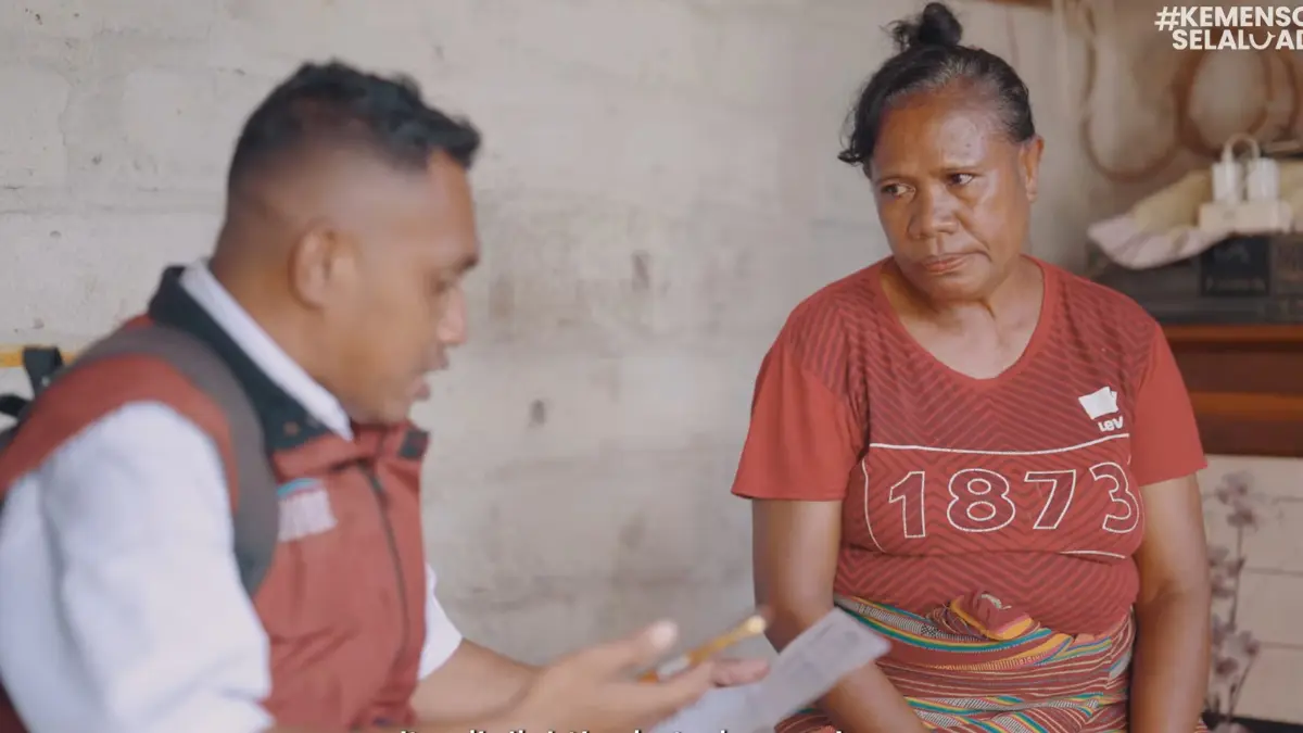 Ilustrasi ground check untuk data desil bansos KPM (YouTube Kemensos RI)