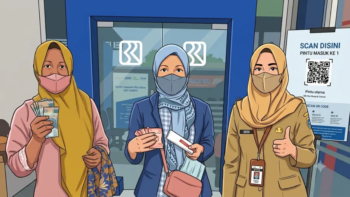 ilustrasi pengambilan dana bansos oleh KPM /instagram @pkhdemak diolah gemini AI