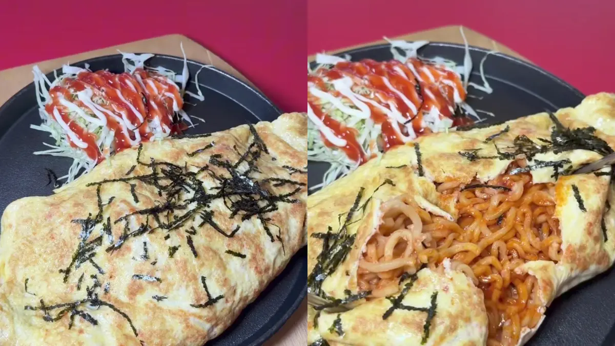 Cheese Buldak Omelette, menu viral Korea ada di 1988 Pocha Pakansari (Instagram @jajanbarengnovi)