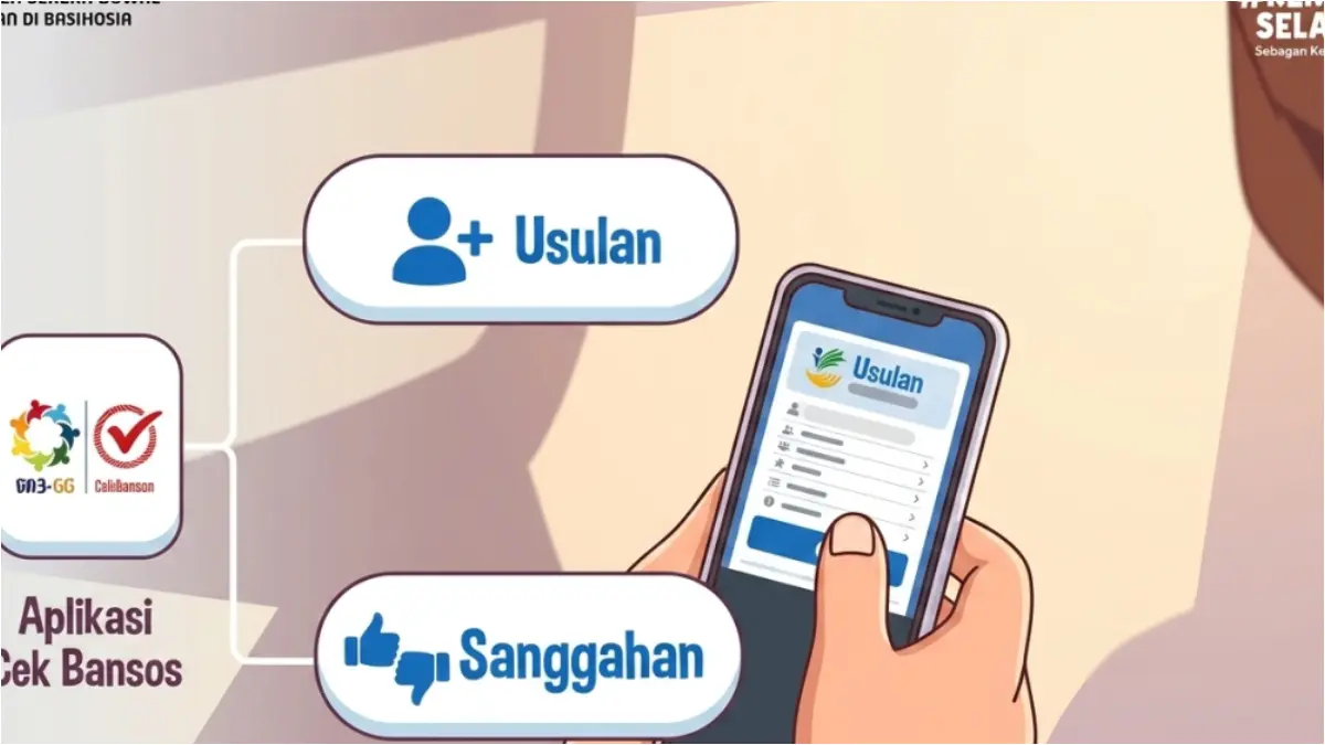 Ilustrasi fitur Usulan dan Sanggahan di aplikasi Cek Bansos (YouTube Kemensos RI/diolah oleh Gemini AI)
