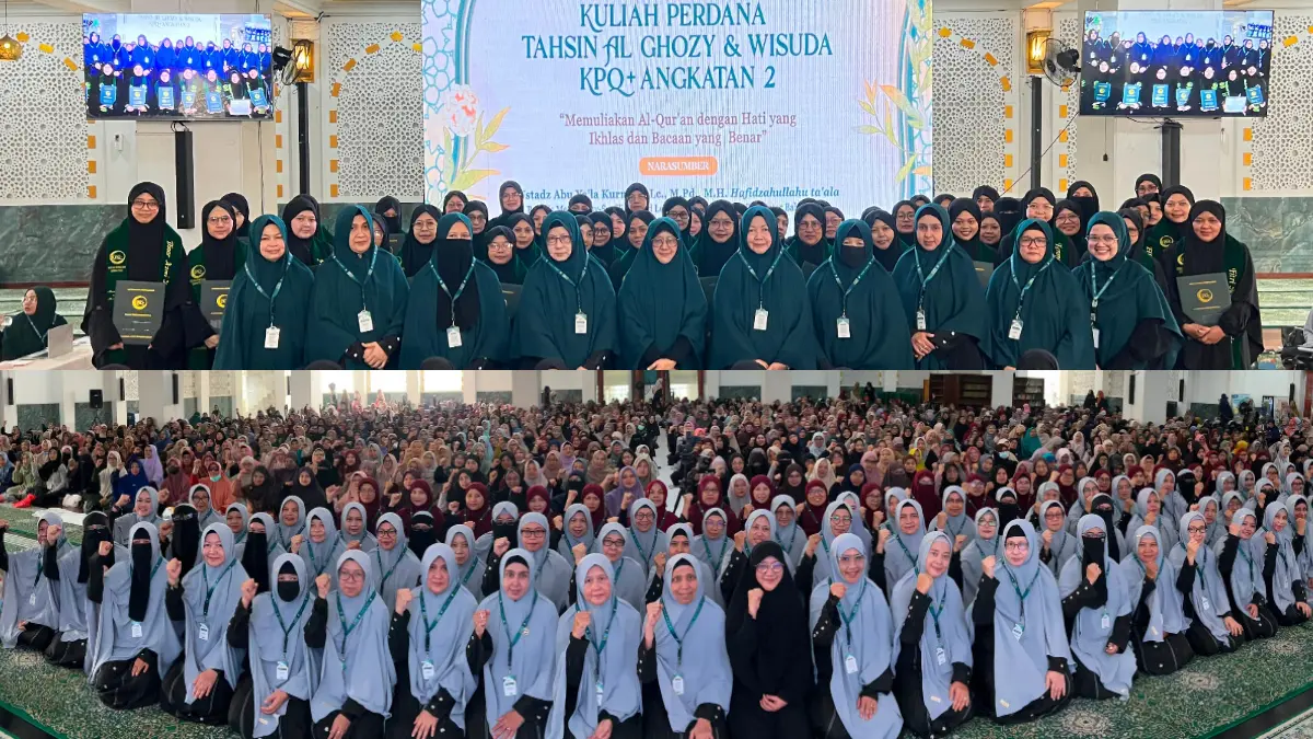 Peserta mengikuti Kuliah Perdana Tahsin Al Ghozy Angkatan 20 sekaligus Wisuda KPQ+ Angkatan 2 di Masjid UIKA Bogor. (Dok. Tahsin Al Ghozy)