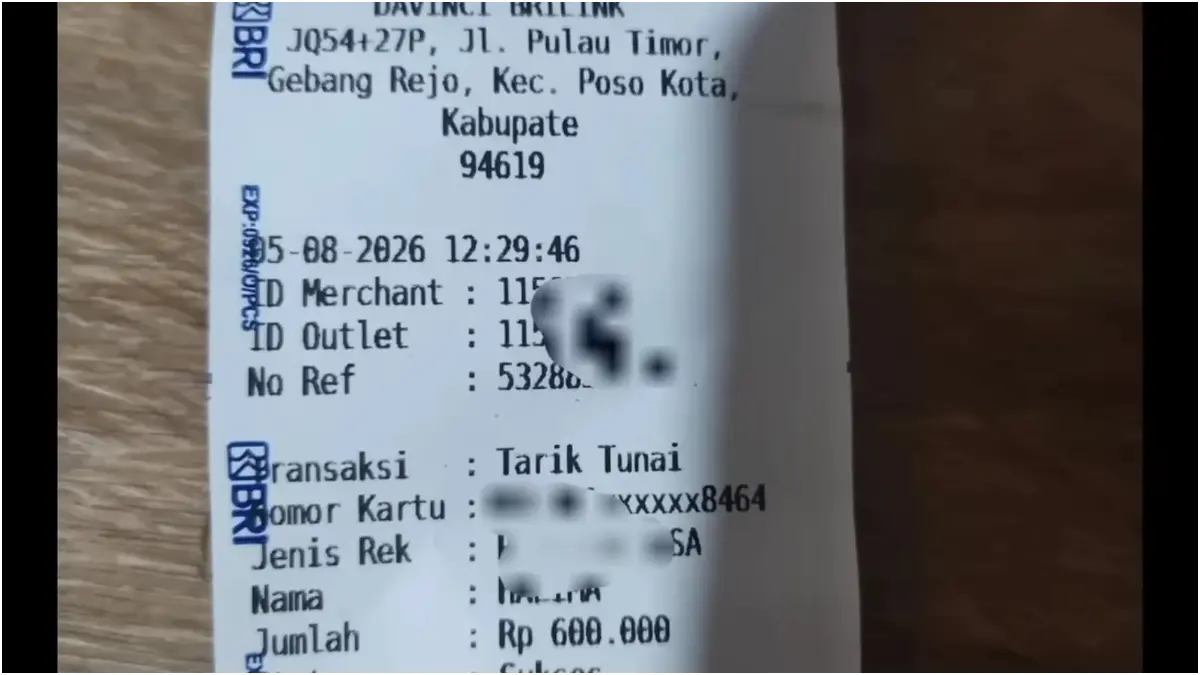 Struk bukti pencairan bansos BPNT susulan tahap kedua (YouTube Arfan Saputra Channel)