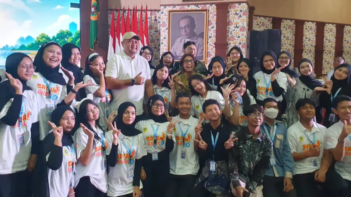 Bupati Bogor, Rudy Susmanto saat menghadiri puncak Hari Anak Nasional. (Billy/Radar Bogor)