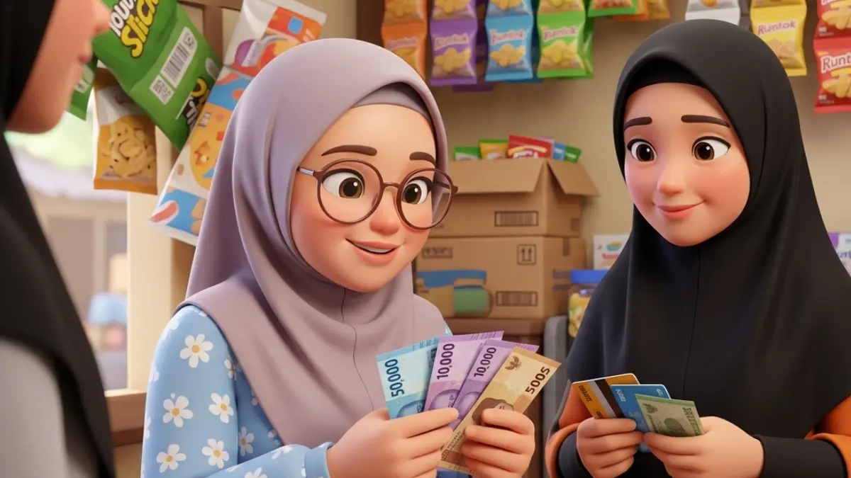 Ilustrasi pencairan bantuan sosial oleh KPM (YouTube Kemensos RI/Diolah dengan Gemini AI)