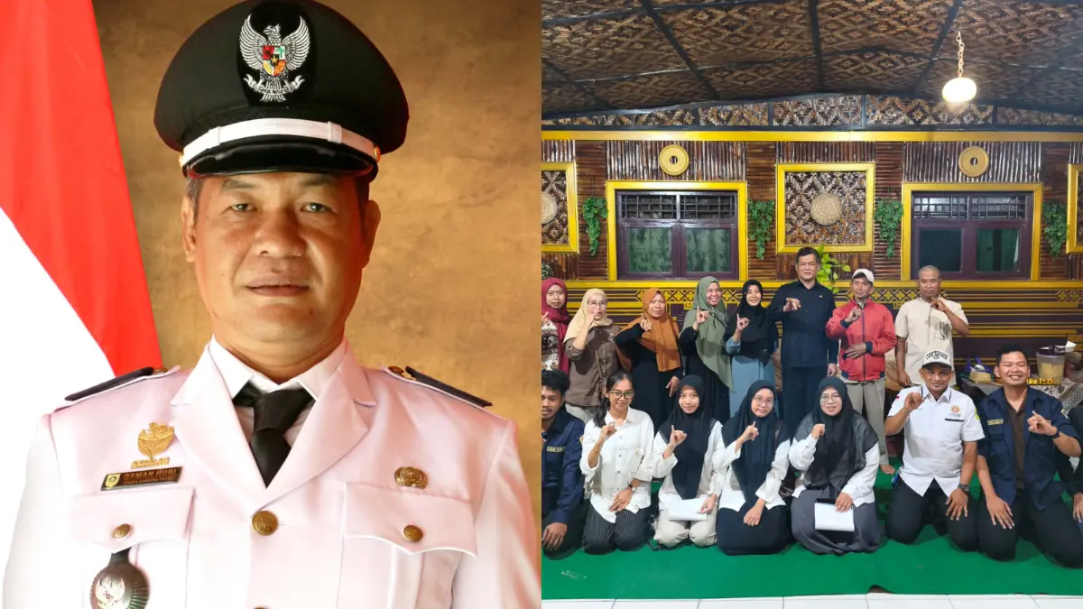 Kades Gunung Putri Kabupaten Bogor Daman Huri bersama anak muda Gunung Putri. (Dok. Kades Gunung Putri)