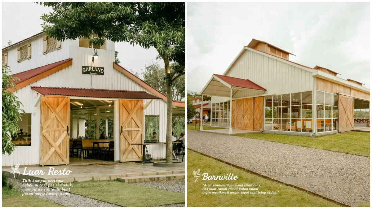 Kafe Garland Barnville di Garut yang memiliki konsep Amerika. (Foto: Instagram @garlandbarnville)