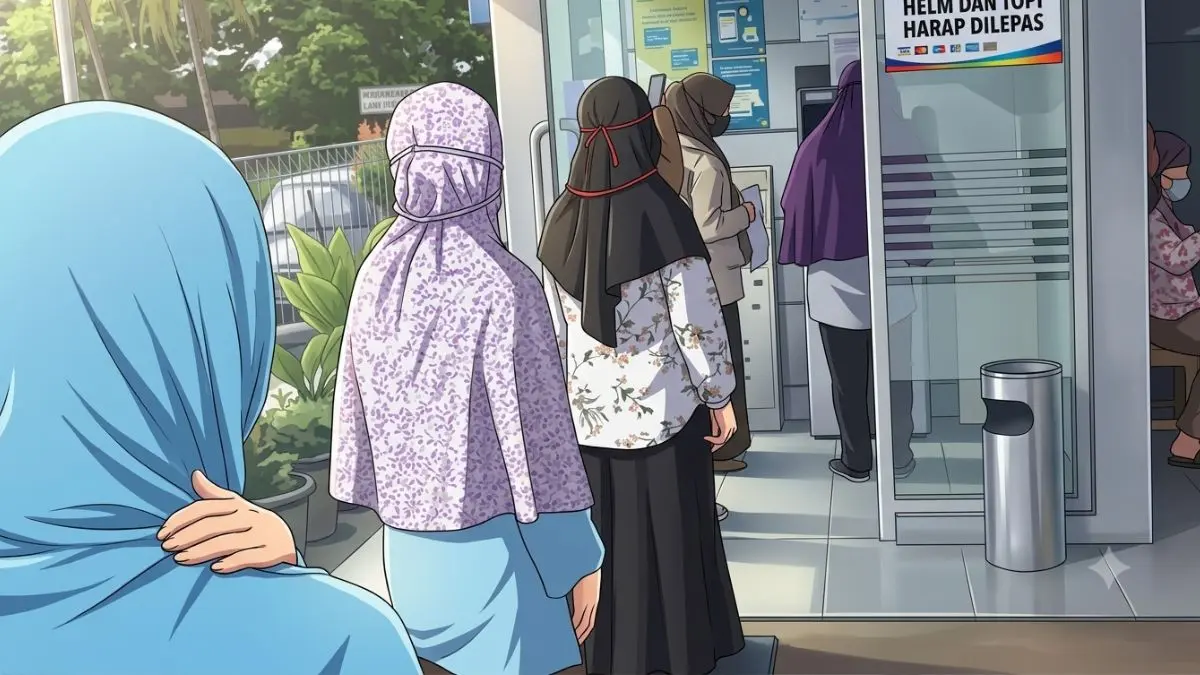 ilustrasi antrian KPM mengecek saldo bansos (instagram @pkhtemanggung diolah gemini AI)