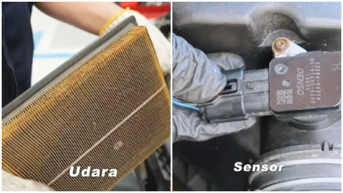 Ilustrasi pembersihan pada part mobil MAF yang kerap membuat mobil cepat boros. (Foto: Kanal Youtube @tipsotomotifchannel)
