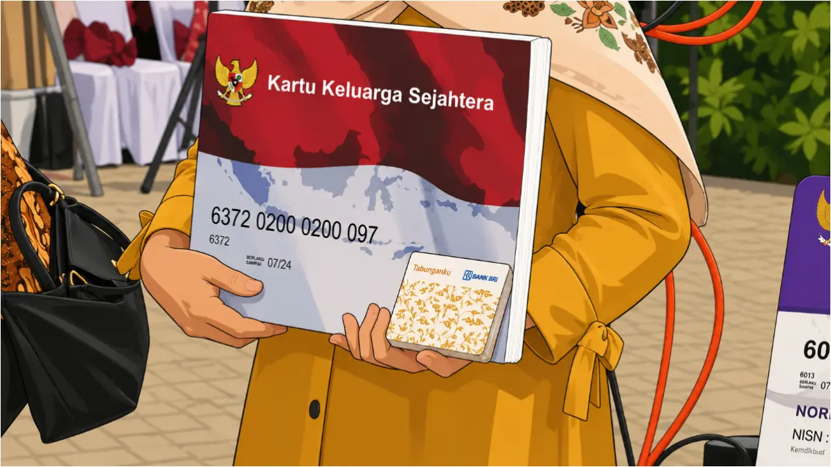 Ilustrasi penerima bansos melalui KKS Merah Putih (YouTube Linjamsos Oke/diolah oleh Gemini AI)