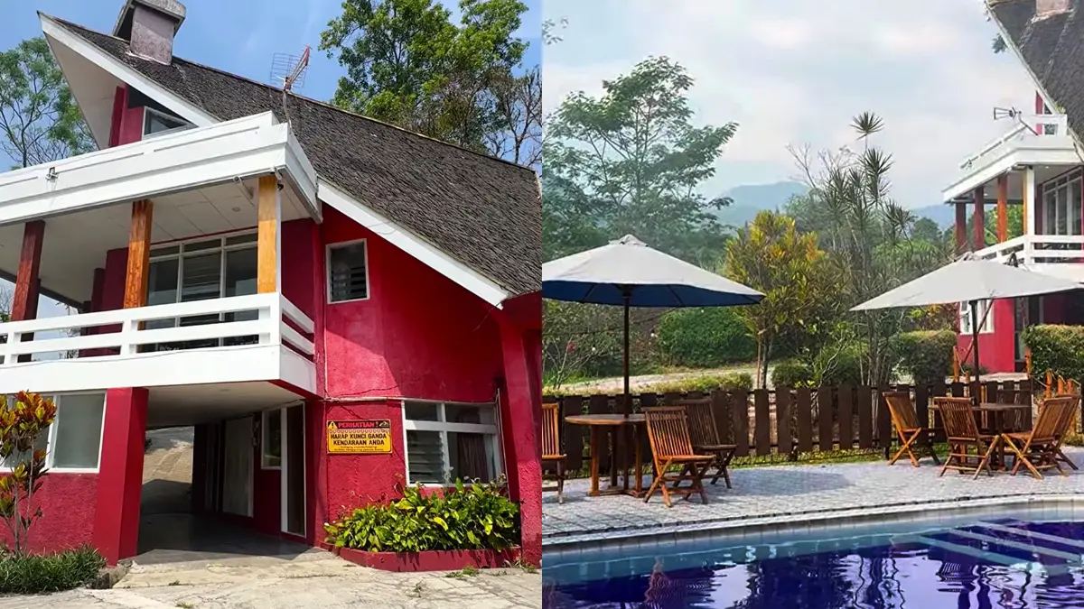 Villa merah di Villa Alam Indah Cisarua Bogor (YouTube Delvi Yenty)