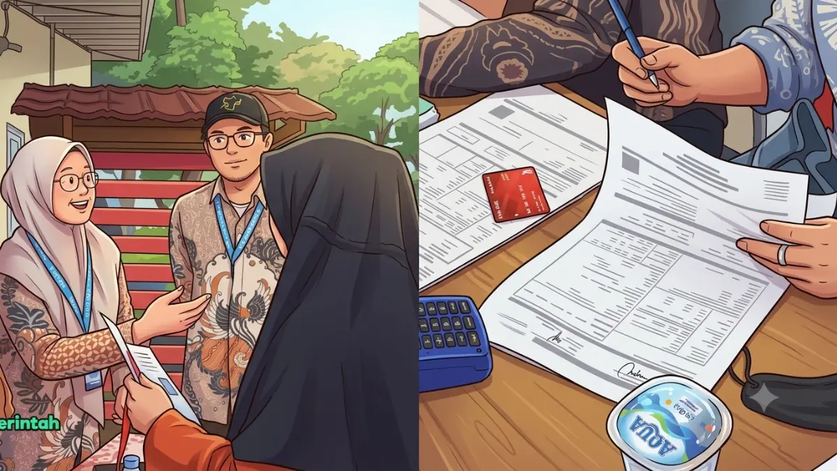 Ilustrasi pendataan sebelum KPM menerima bansos PKH BPNT tahap 3 (YouTube Dinas Sosial DKI Jakarta/Diolah dengan Gemini AI)