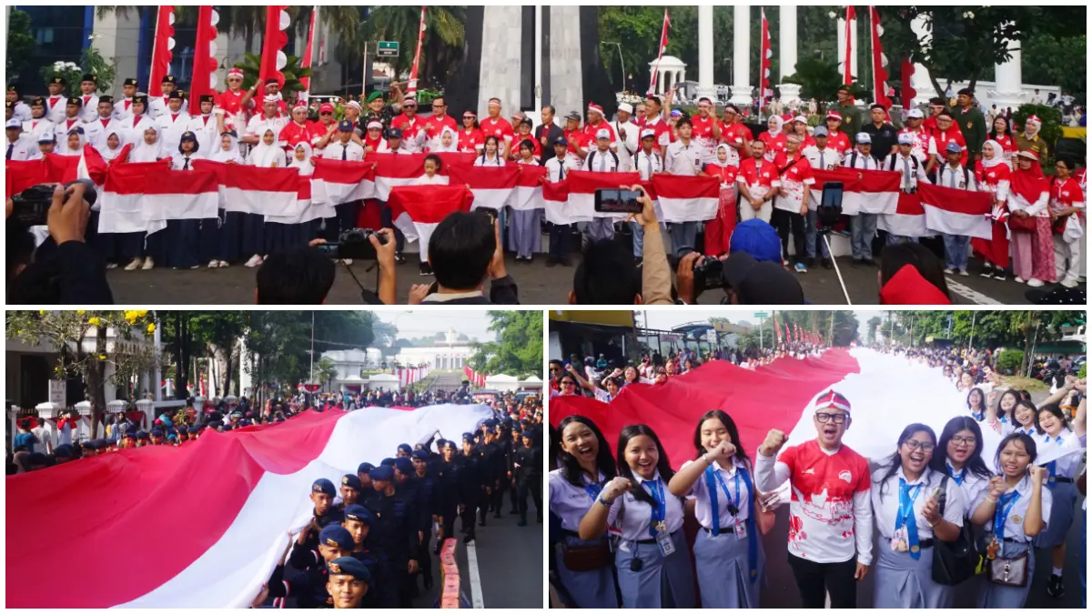 Suasana Kirab Merah Putih di Kota Bogor. (Foto : Sofiansyah/Radar Bogor)