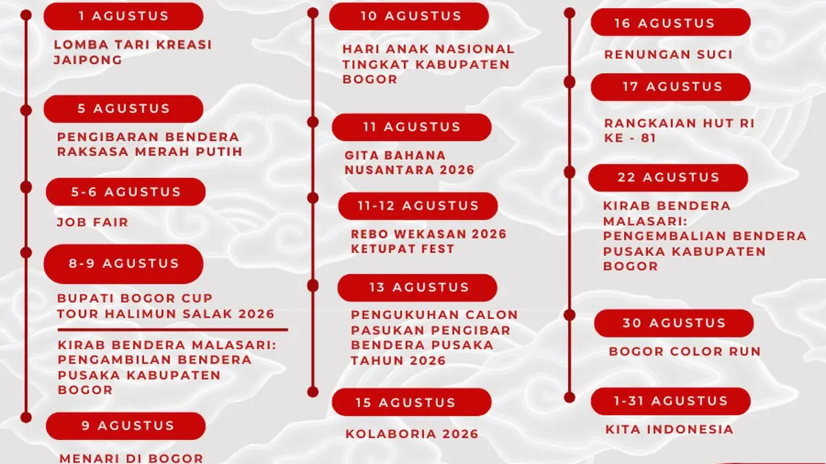 Calendar of Event di Kabupaten Bogor. Foto: Instagram