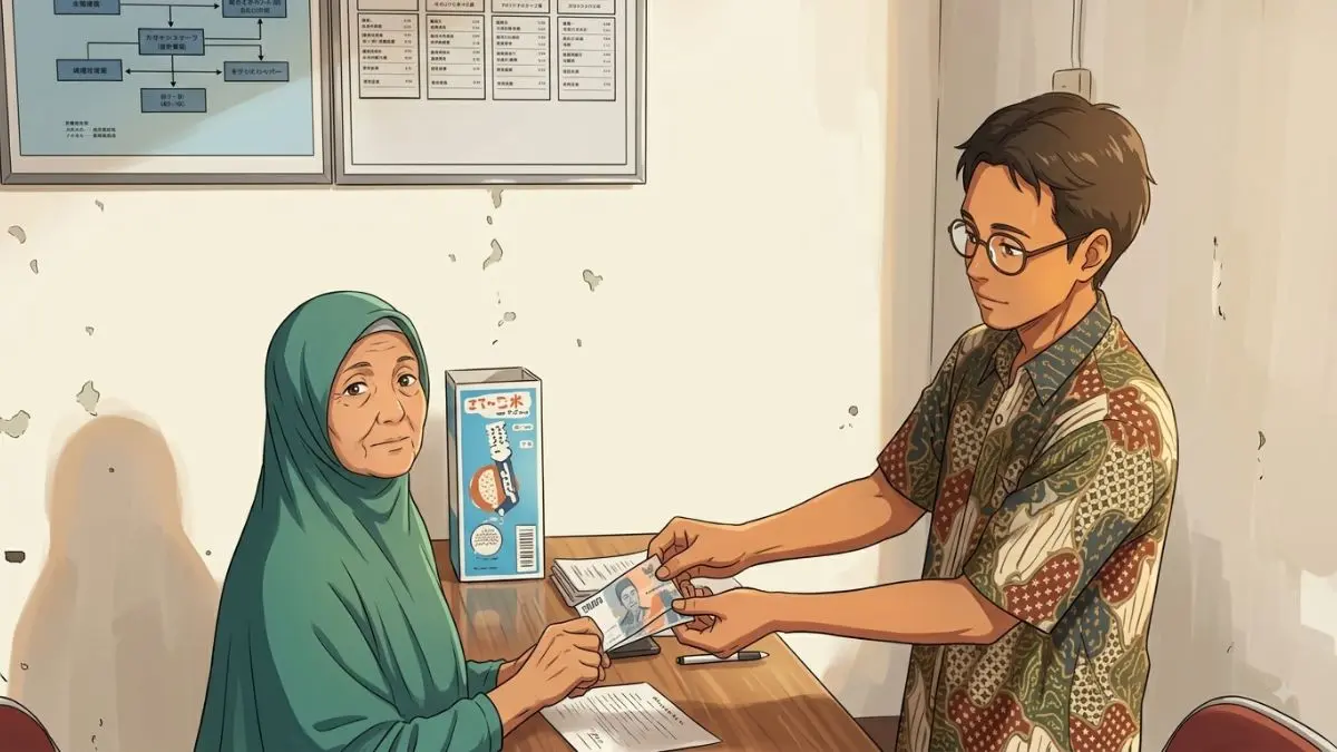 ilustrasi penyaluran bansos (instagram @desagagaksipat diolah gemini AI)