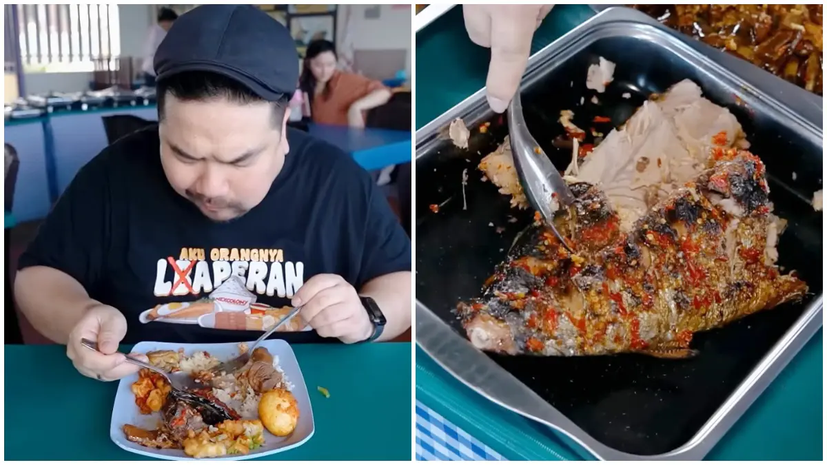Makan prasmanan sepuasnya cuma Rp33 ribu di Rumah Makan Prasmanan Solideo. Nikmati lauk khas Manado. (Foto : YouTube Nex Carlos)