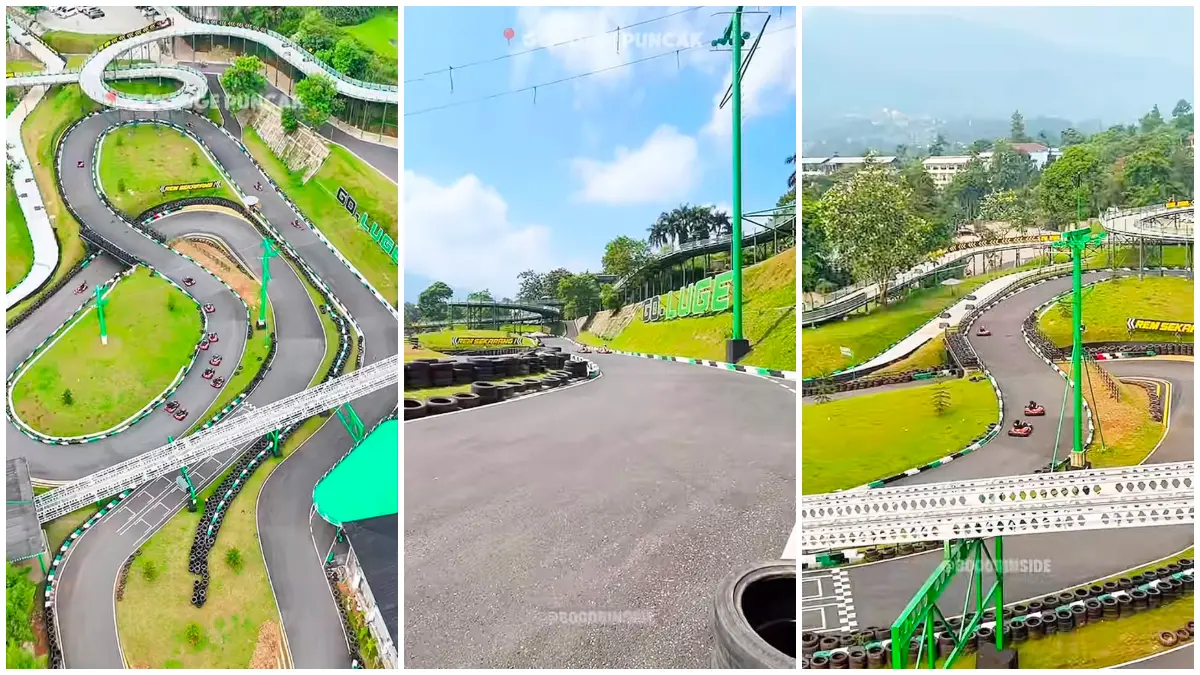 Suasana Go-Luge destinasi wisata adrenalin di kawasan Puncak Bogor. (Foto: Tiktok @bogorinside)