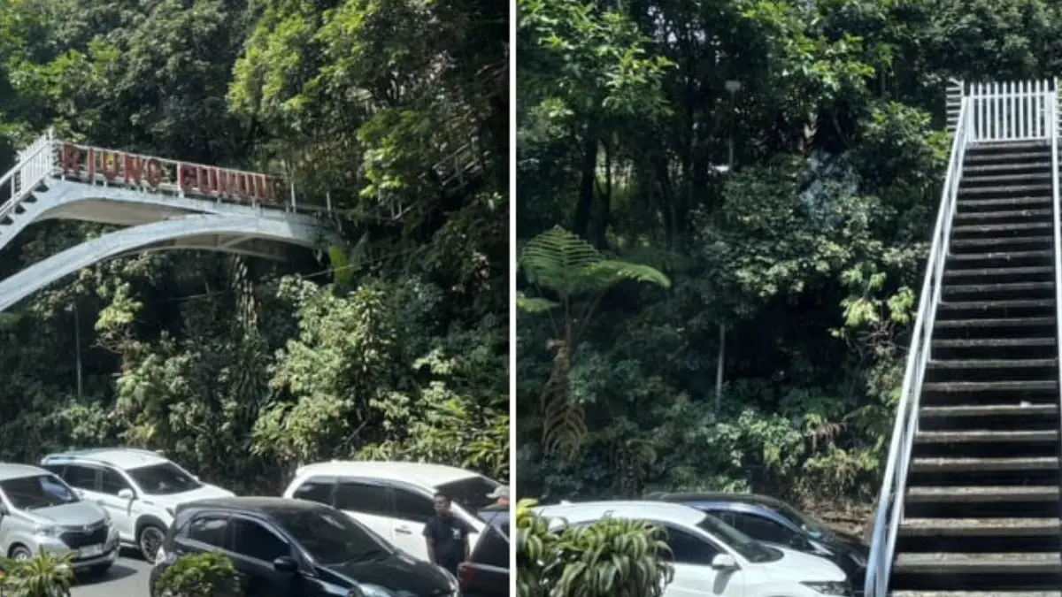 Tangga menuju Vila Riung Gunung, Puncak, Cisarua, Kabupaten Bogor. Sering disebut Vila Soekarno dan menjadi Coffee House di tahun 1960-an. (Dok. Riung Gunung)