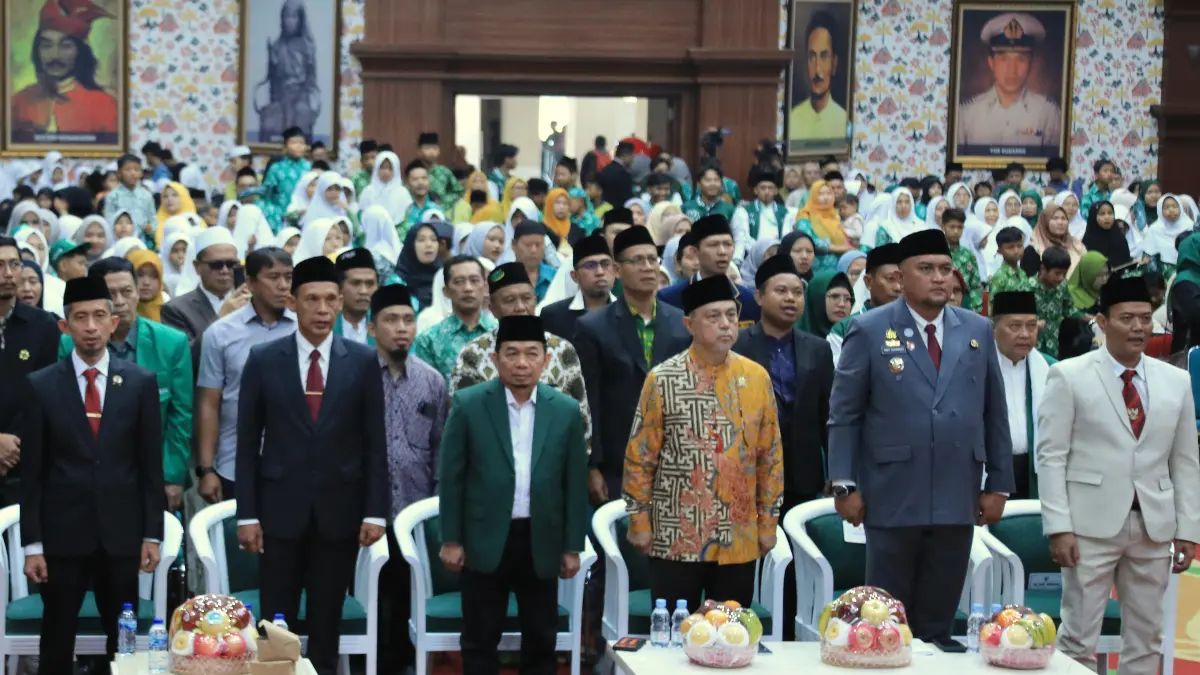Bupati Bogor, Rudy Susmanto hadiri Temu Akbar 110 Tahun Mathla’ul Anwar di Gedung Tegar Beriman, Cibinong, Rabu, 12 Agustus 2026. (Diskominfo Kabupaten Bogor)
