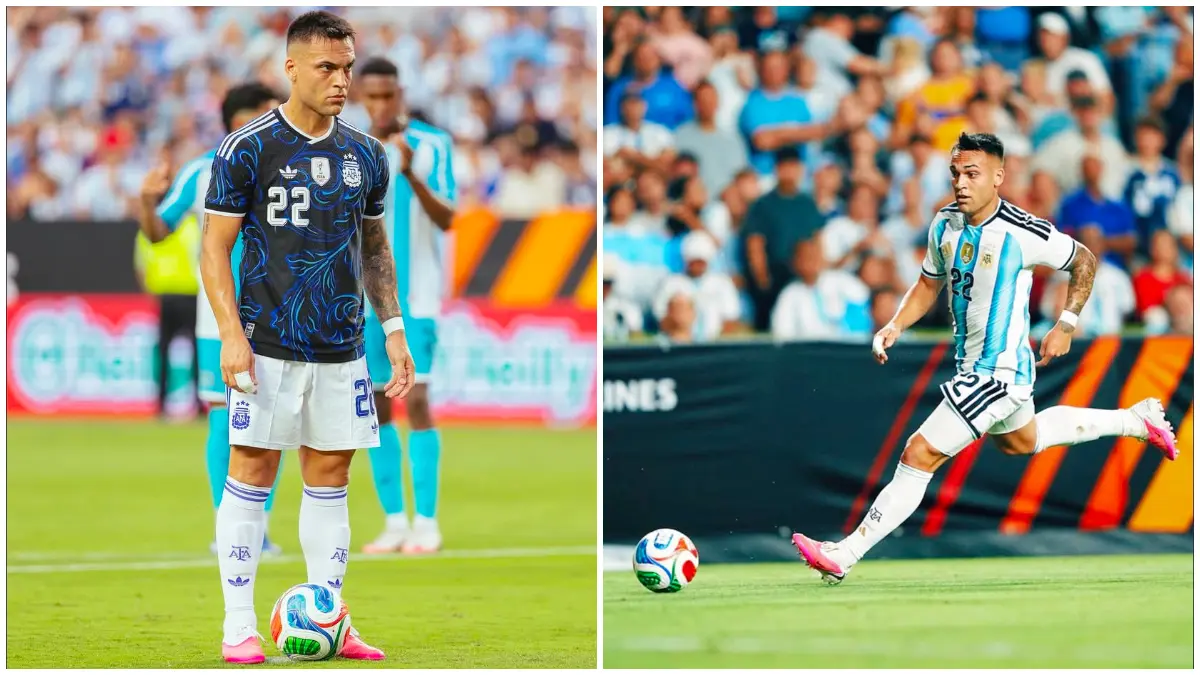 Lautaro Martinez dengan jersey Timnas Argentina. Striker Inter Milan ini masuk target Barcelona. (Foto: Instagram @lautaromartinez)