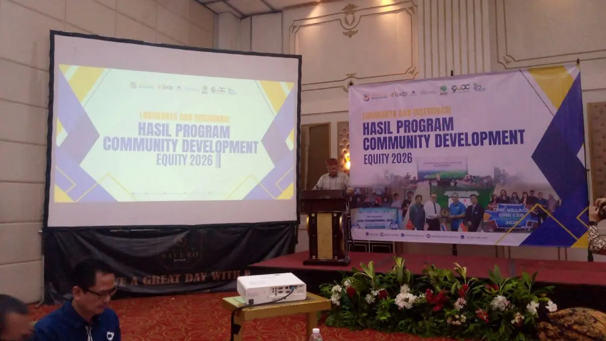 Lokakarya dan Diseminasi Hasil Program Community Development Equity 2026 yang digelar IPB University di Grand Savero Hotel, Bogor, Kamis 13 Agustus 2026