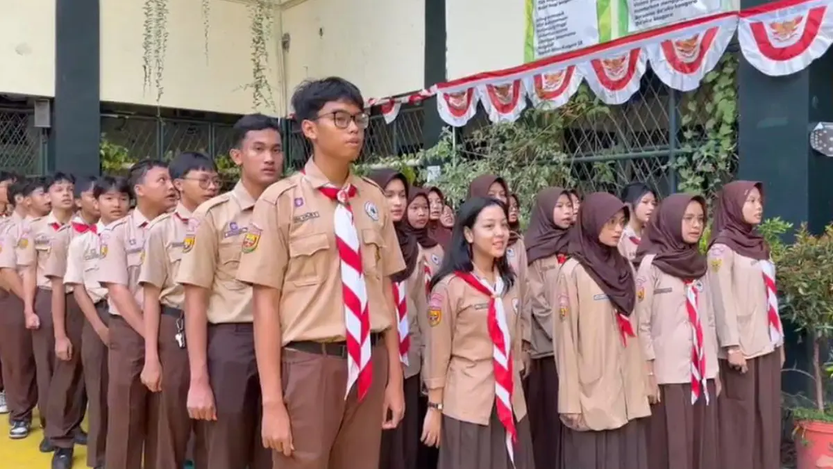 Apel Hari Pramuka di SMA Kosgoro, Kota Bogor. Foto: Dok SMA Kosgoro
