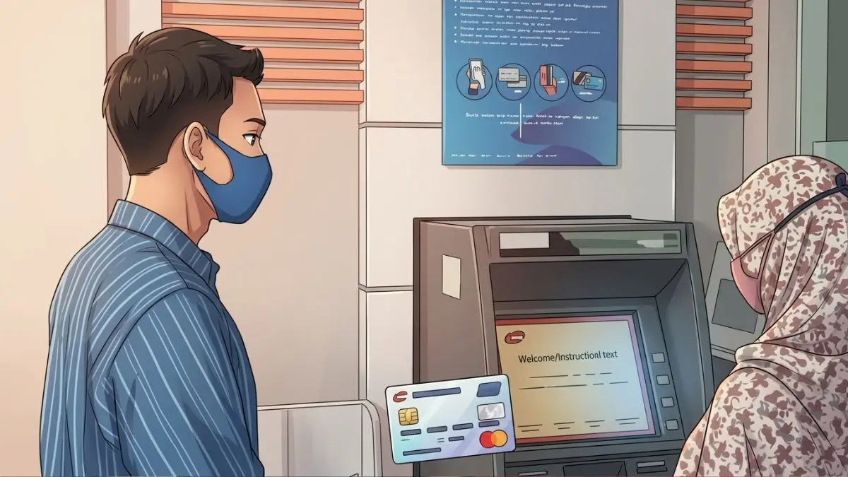 ilustrasi pencairan bansos di ATM (instagram @pkh.wonogiri diolah gemini AI)