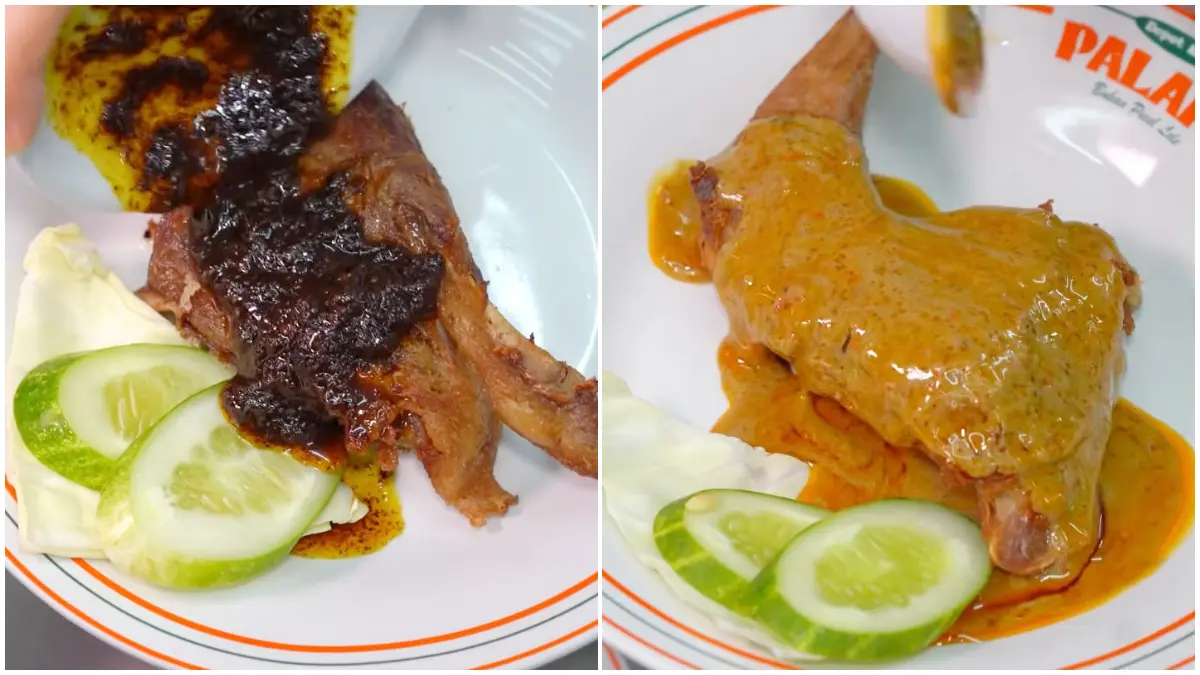 Kedai Pecel Ayam dan Bebek di Blok M yang menyajikan bebek Madura empuk, ayam bakar kalio berbumbu meresap. (Foto : YouTube @BellaKukuTanesia)
