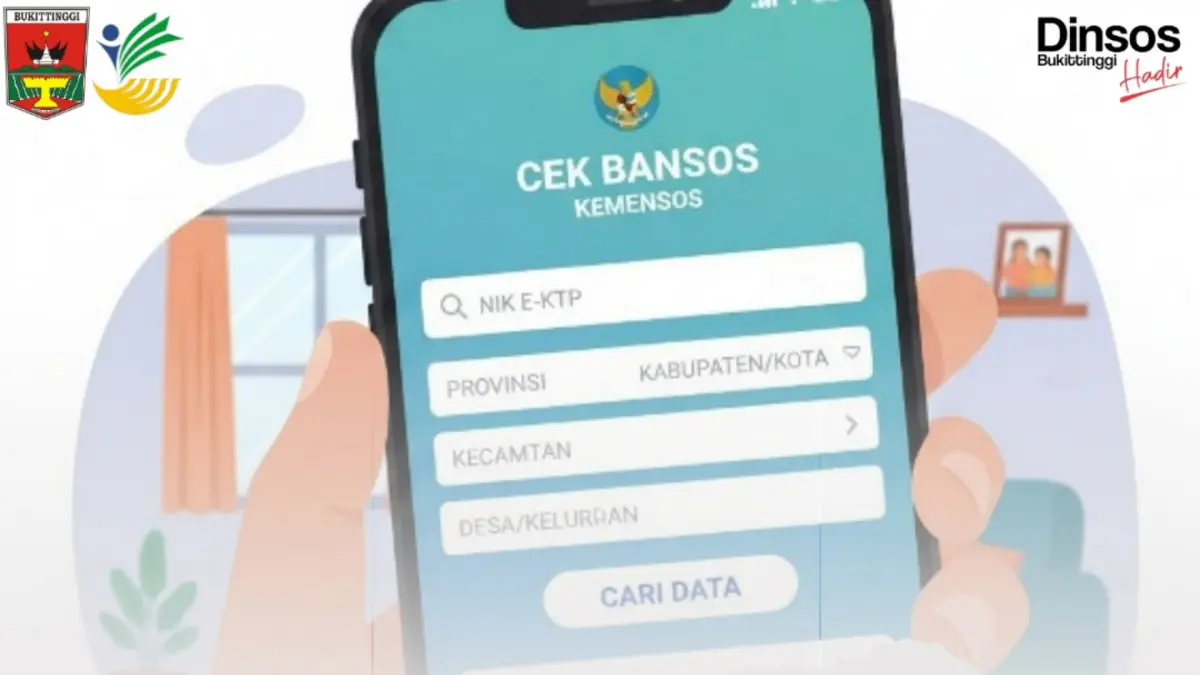 Ilustrasi aplikasi Cek Bansos yang bisa digunakan untuk mengajukan penurunan desil (Instagram @dinsoskotabukittinggi)