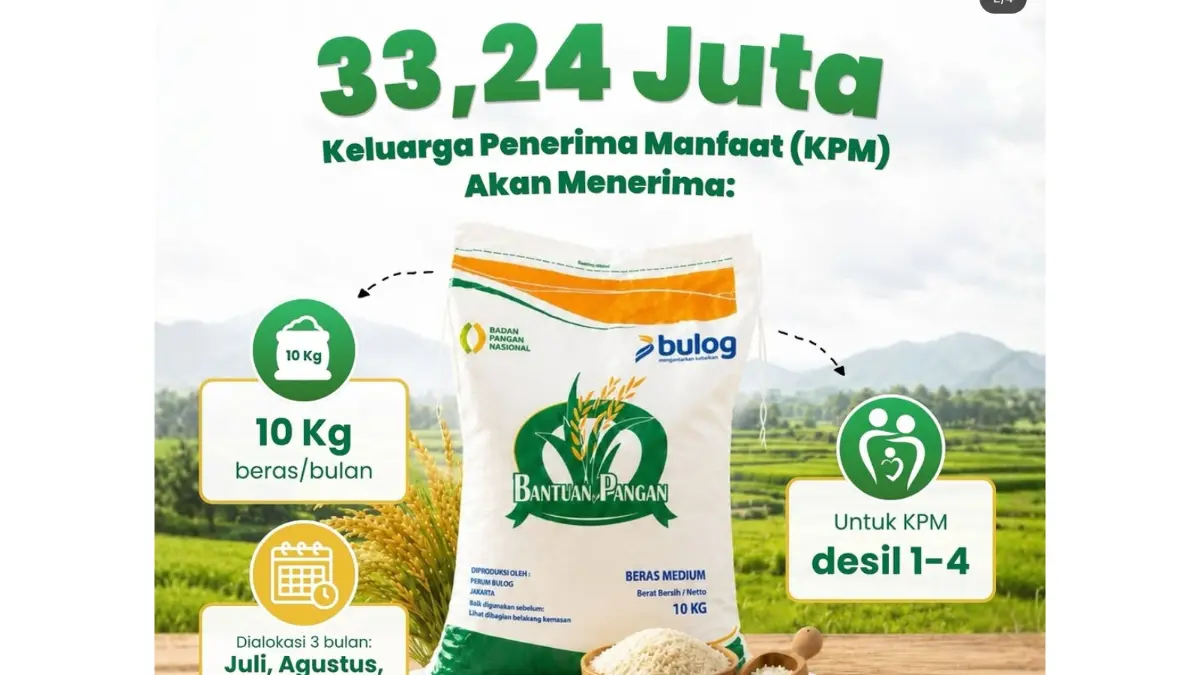 Ilustrasi bantuan pangan beras (Instagram @kemensosri)