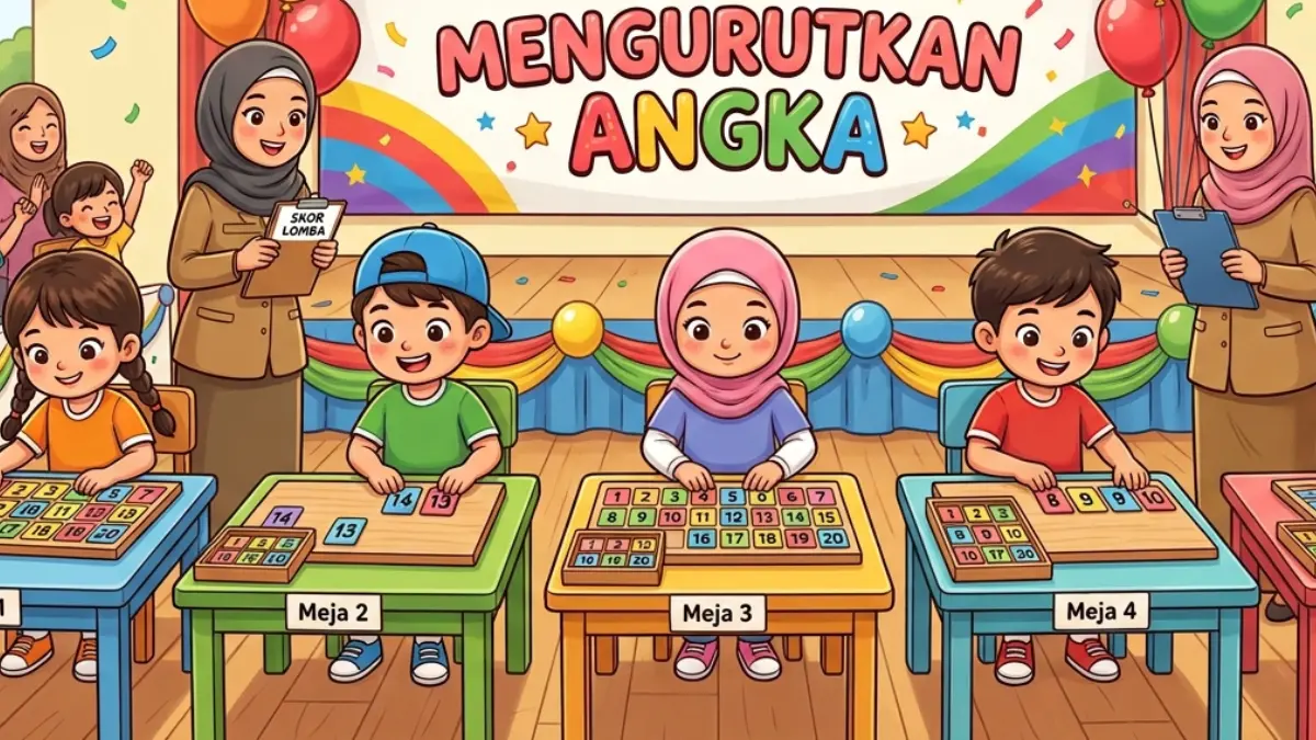 ILUSTRASI: Ide perayaan 17 Agustusan yakni lomba mengurutkan angka.