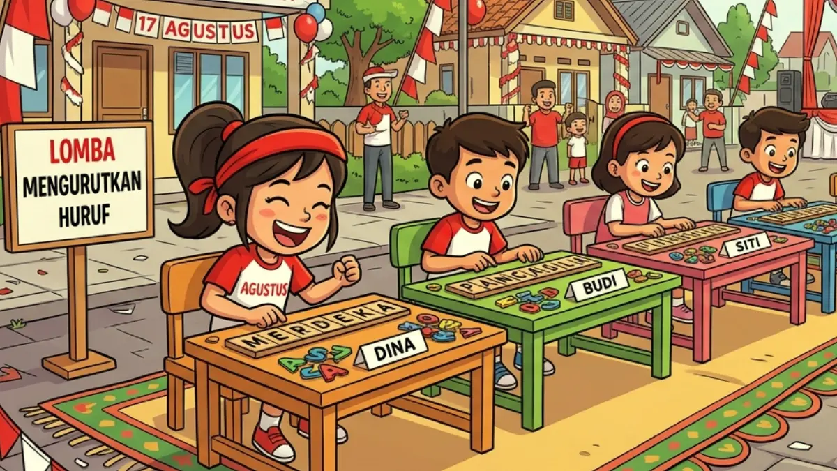 ILUSTRASI: Lomba mengurutkan huruf dalam perayaan 17 Agustusan.