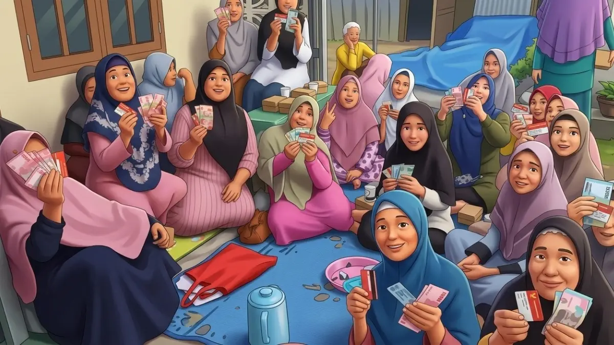 Ilustrasi pencairan bantuan sosial oleh KPM (YouTube Kemensos RI/Diolah dengan Gemini AI)