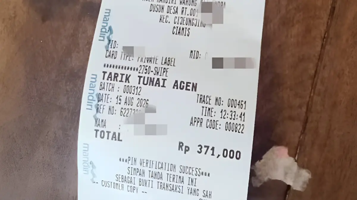 Bukti pencairan bansos tapi nominal kena potongan (YouTube Arfan Saputra Channel)