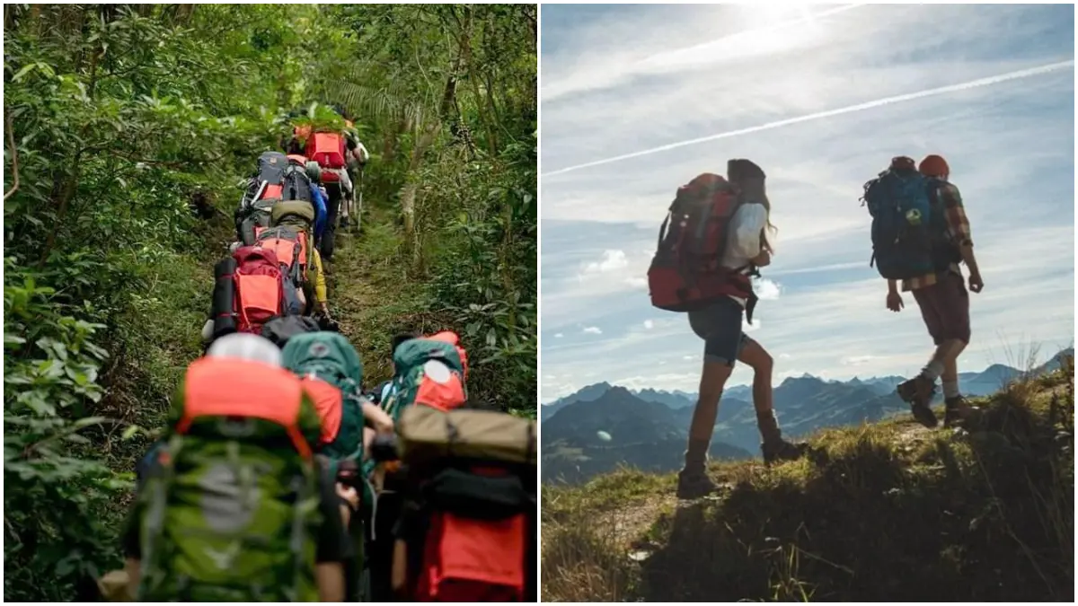 Ilustrasi tracking di jalur hiking wisata alam Bogor. (Foto: Pinterest ) 