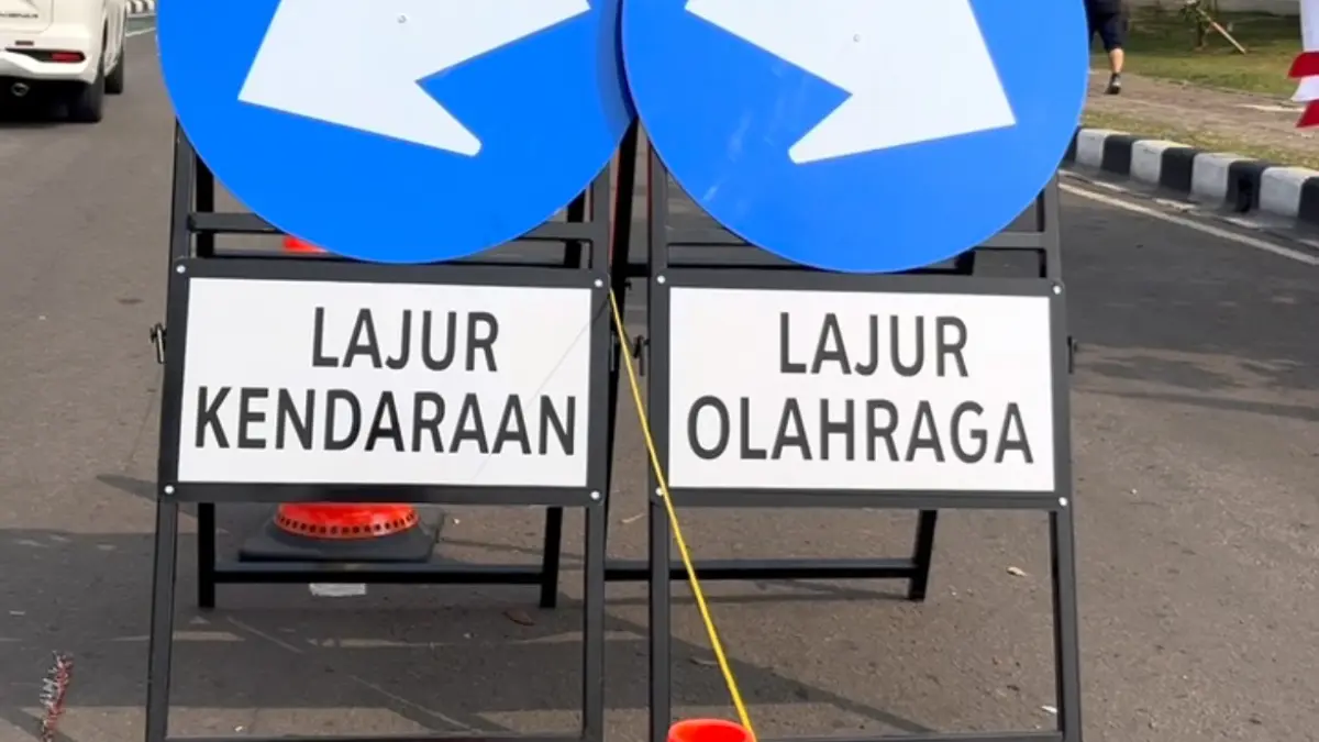 Jalur khusus olahraga di Gelora Pakansari, Kabupaten Bogor. Foto: Instagram