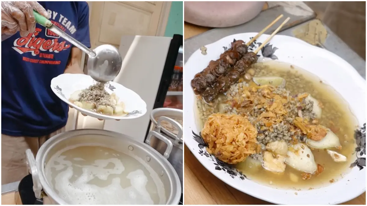 Lontong Kupang Ning Astravio punya cita rasa khas Sidoarjo dengan harga mulai Rp22 ribu. (Foto : YouTube @NexCarlos)