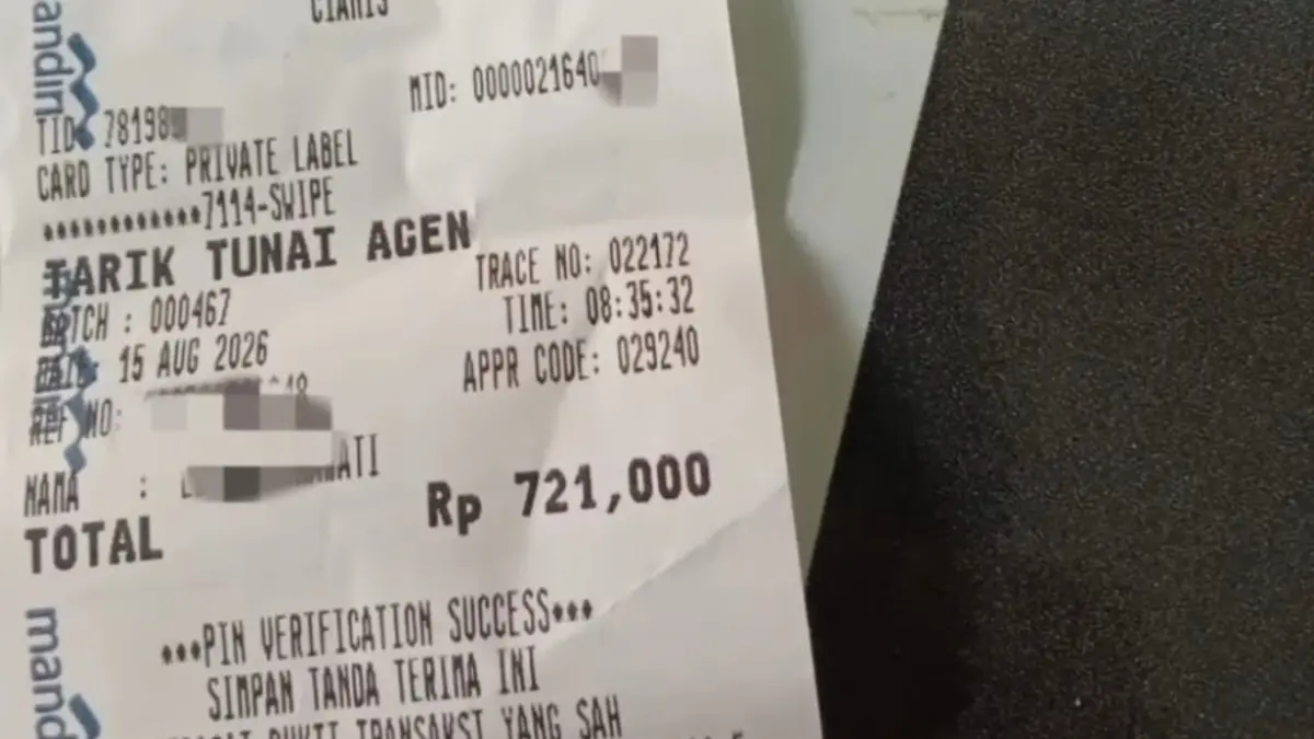 Struk penarikan bansos (YouTube Arfan Saputra Channel)